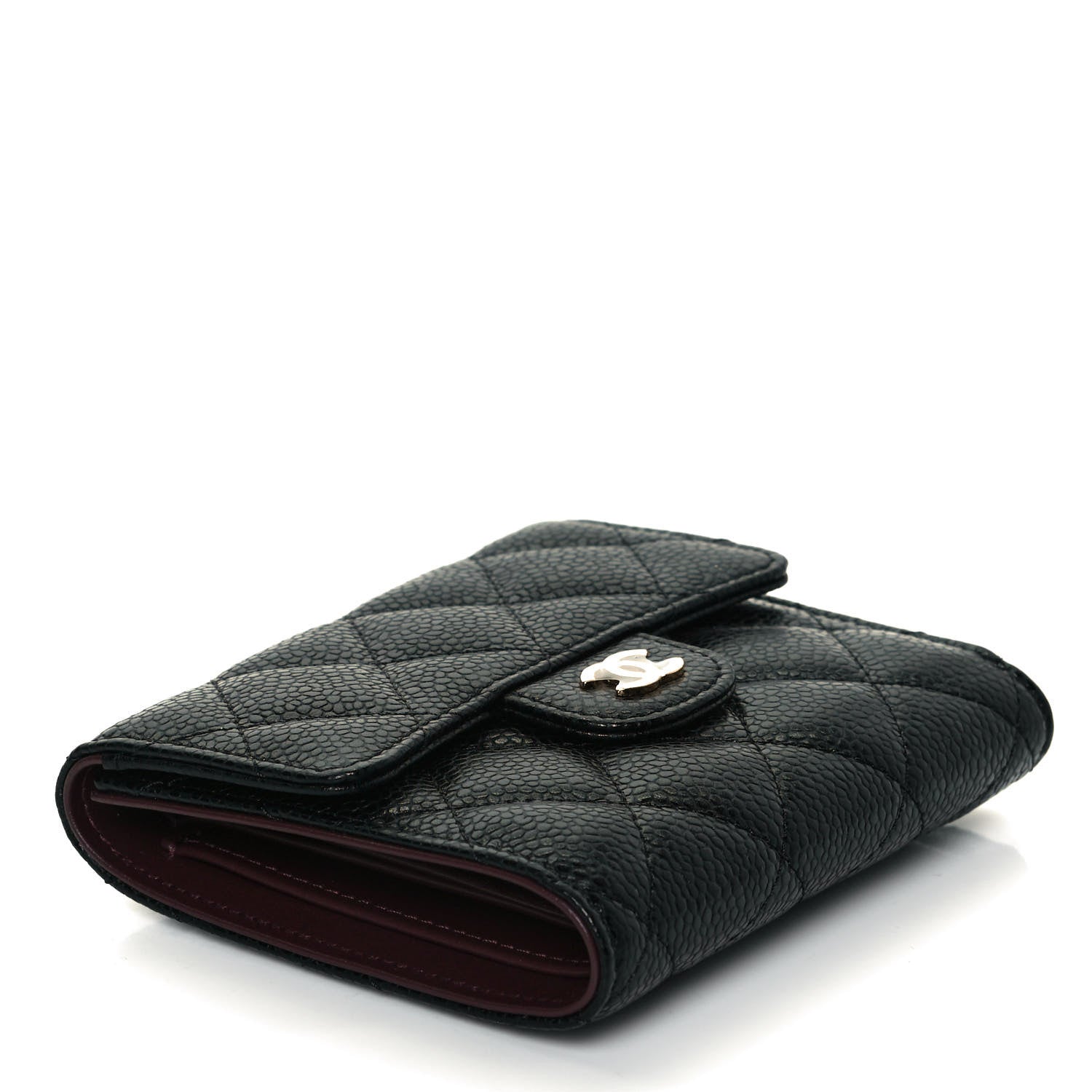 Chanel Caviar Quilted Compact Flap Wallet Black 3 of 8