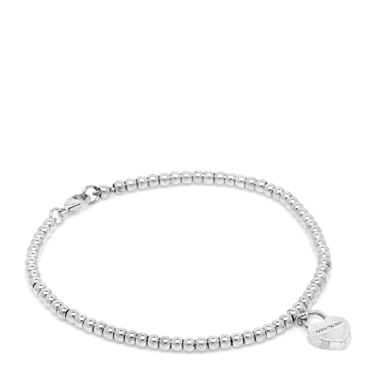 Sterling Silver 3mm Return to Tiffany Heart Lock Bead Bracelet