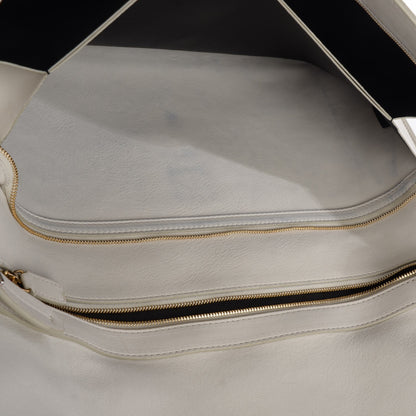 Celine Calfskin Large Clasp Shoulder Bag White 6 of 11