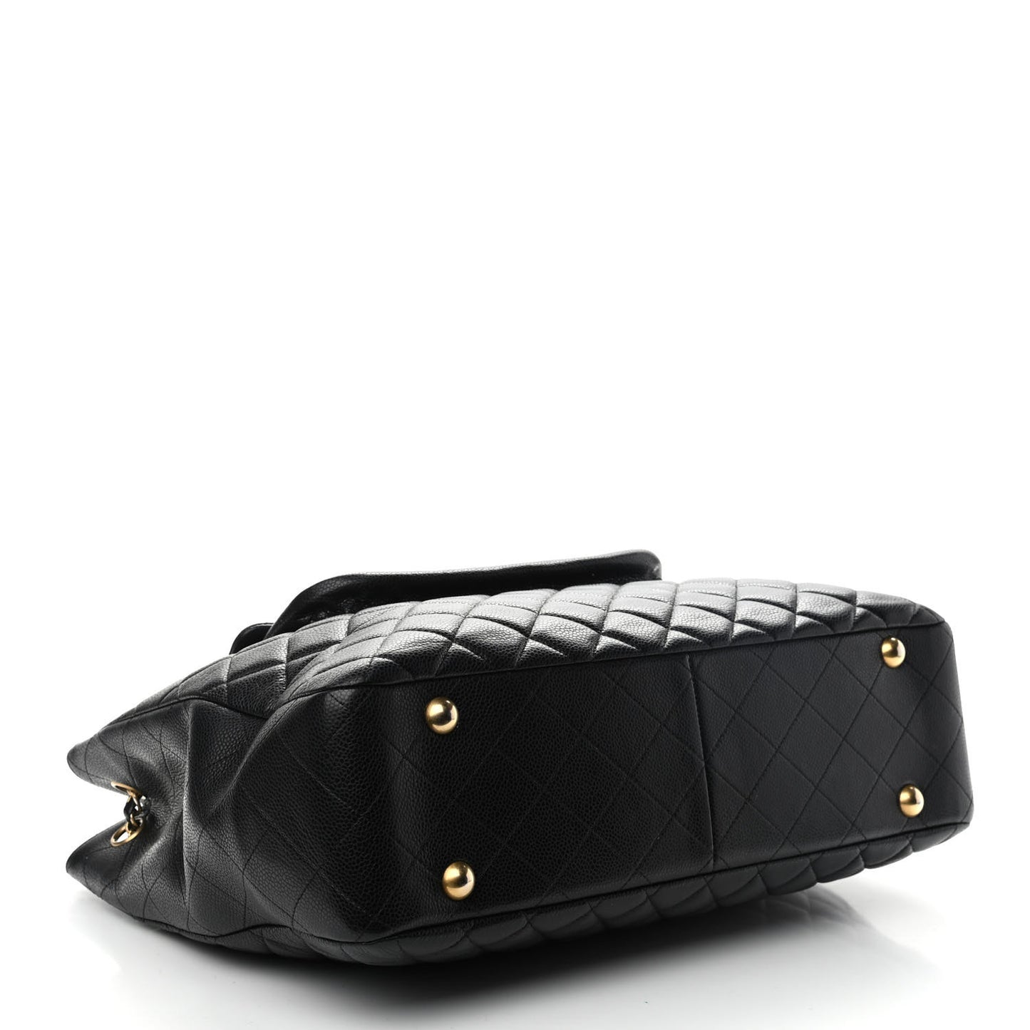 Caviar Quilted Flap Tote Black