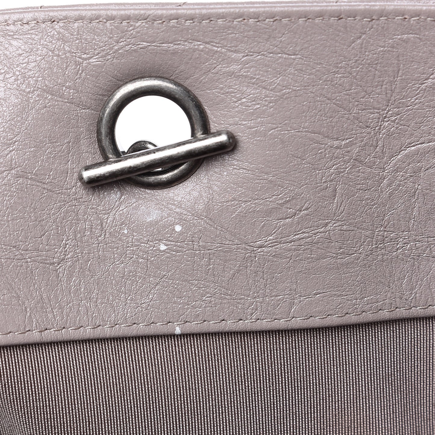 Aged Calfskin Chevron Quilted Timeless Tote Grey