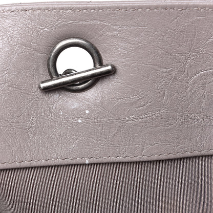 Chanel Aged Calfskin Chevron Quilted Timeless Tote Grey 9 of 15