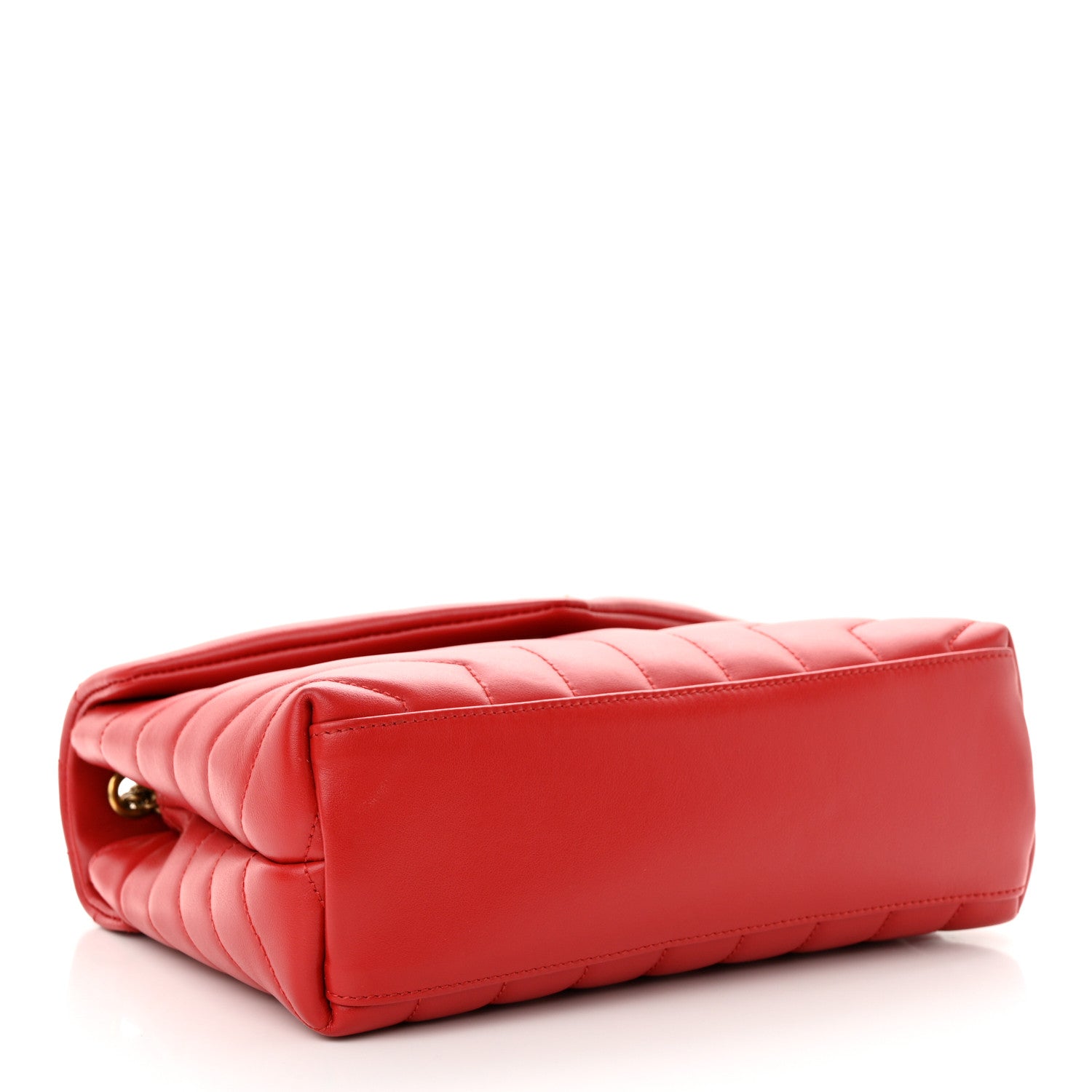 Saint Laurent Calfskin Y Quilted Monogram Small Loulou Chain Satchel Red 4 of 10