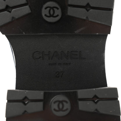 Chanel Calfskin Quilted CC Mocassin Loafers 37 Navy Blue 7 of 11