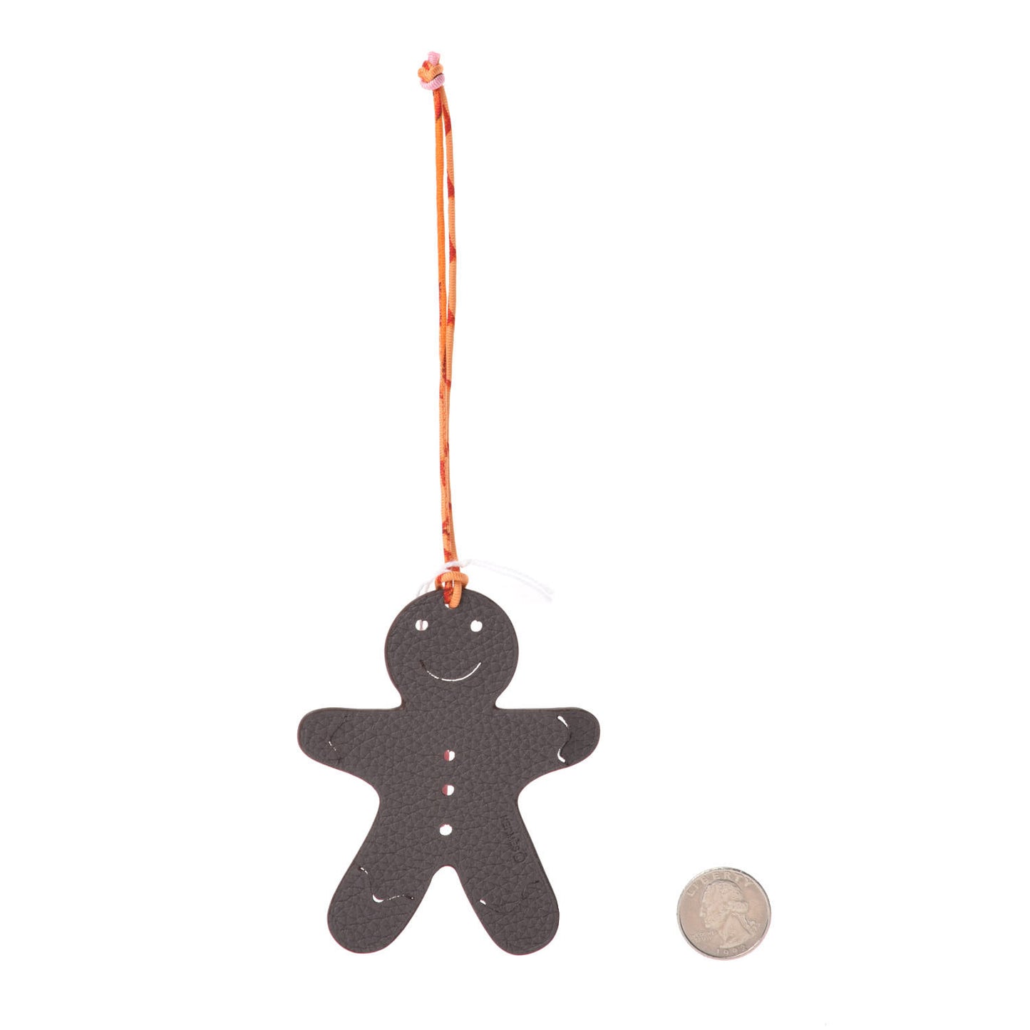 Taurillon Clemence Epsom Petit H Gingerbread Bag Charm Rouge Casaque Etain