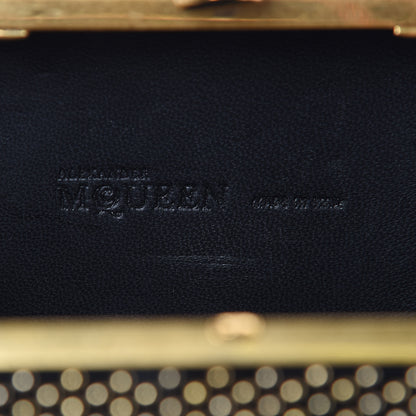 Alexander McQueen Suede Studded Skull Box Clutch Black 6 of 9