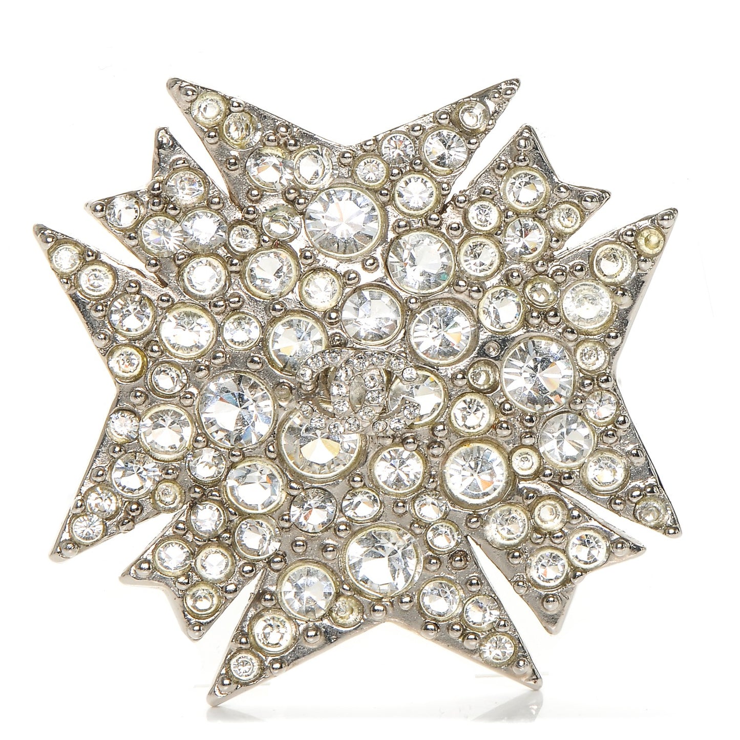 Crystal CC Brooch Silver