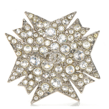 Chanel Crystal CC Brooch Silver 1 of 4
