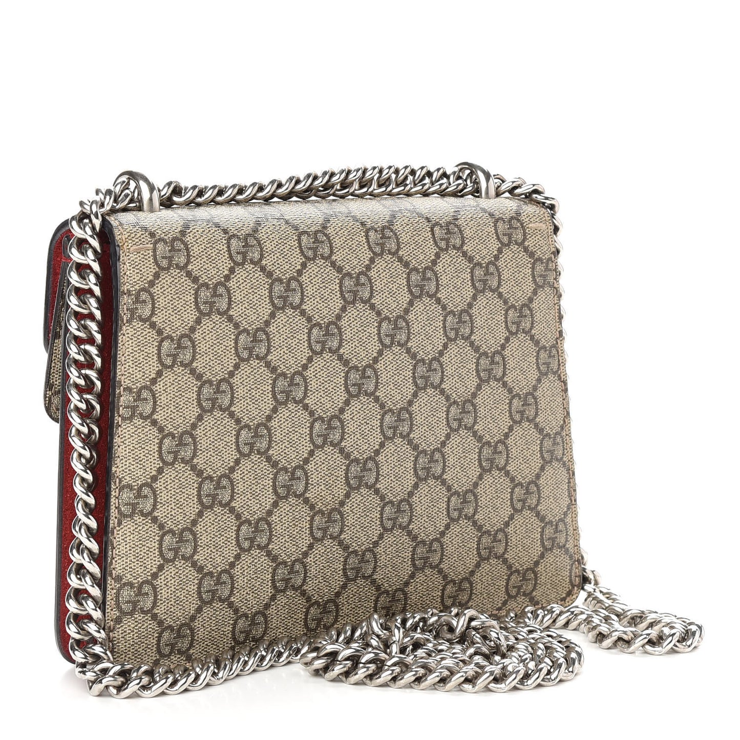 GG Supreme Monogram Mini Dionysus Shoulder Bag Hibiscus Red