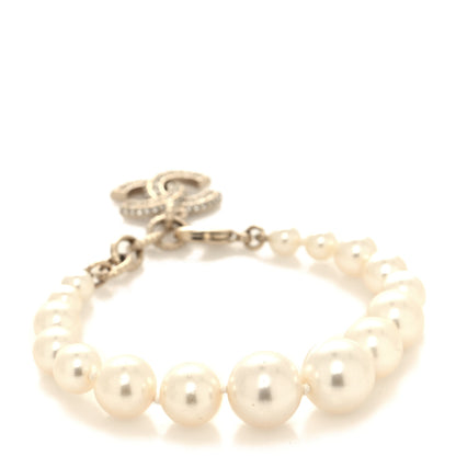 Chanel Pearl Crystal CC Bracelet Gold 3 of 6