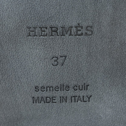 Hermes Box Calfskin Oran Sandals 37 Black 7 of 9