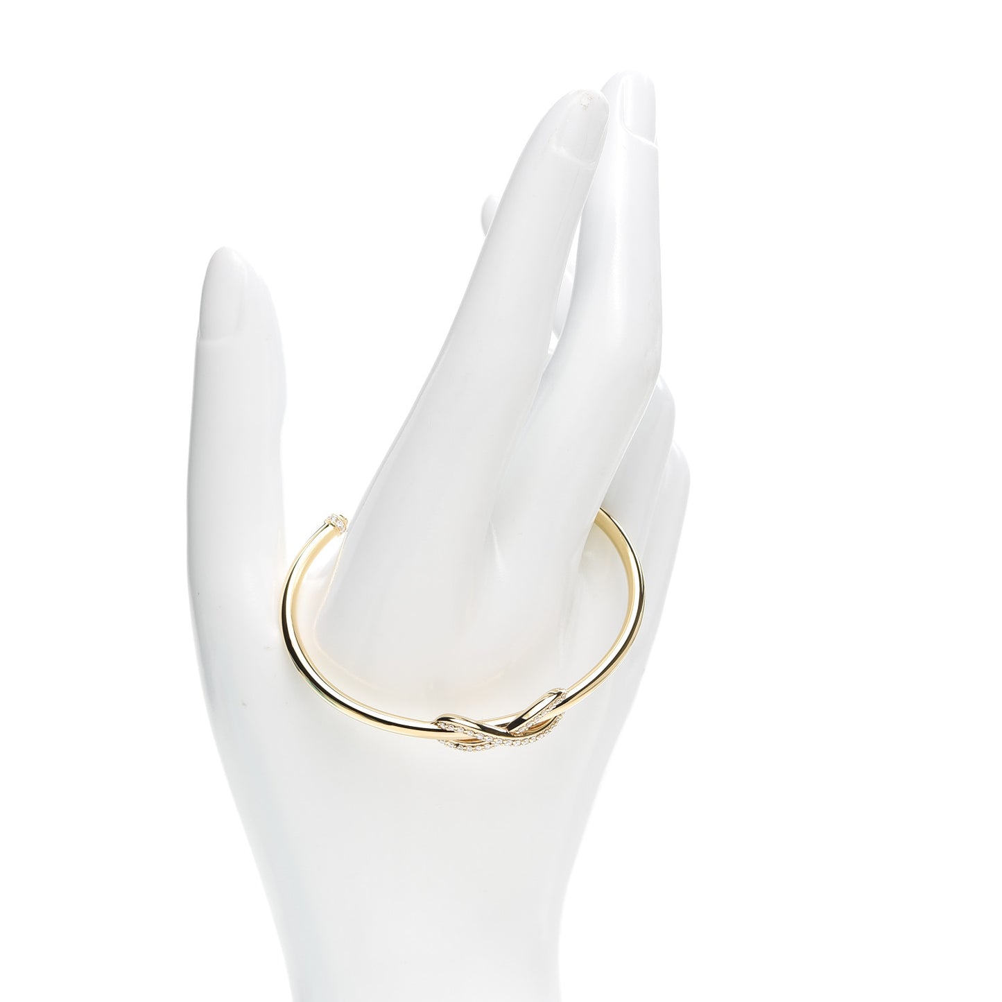 18K Yellow Gold Diamond Infinity Cuff Bracelet