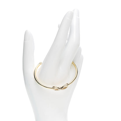 Tiffany 18K Yellow Gold Diamond Infinity Cuff Bracelet 2 of 5