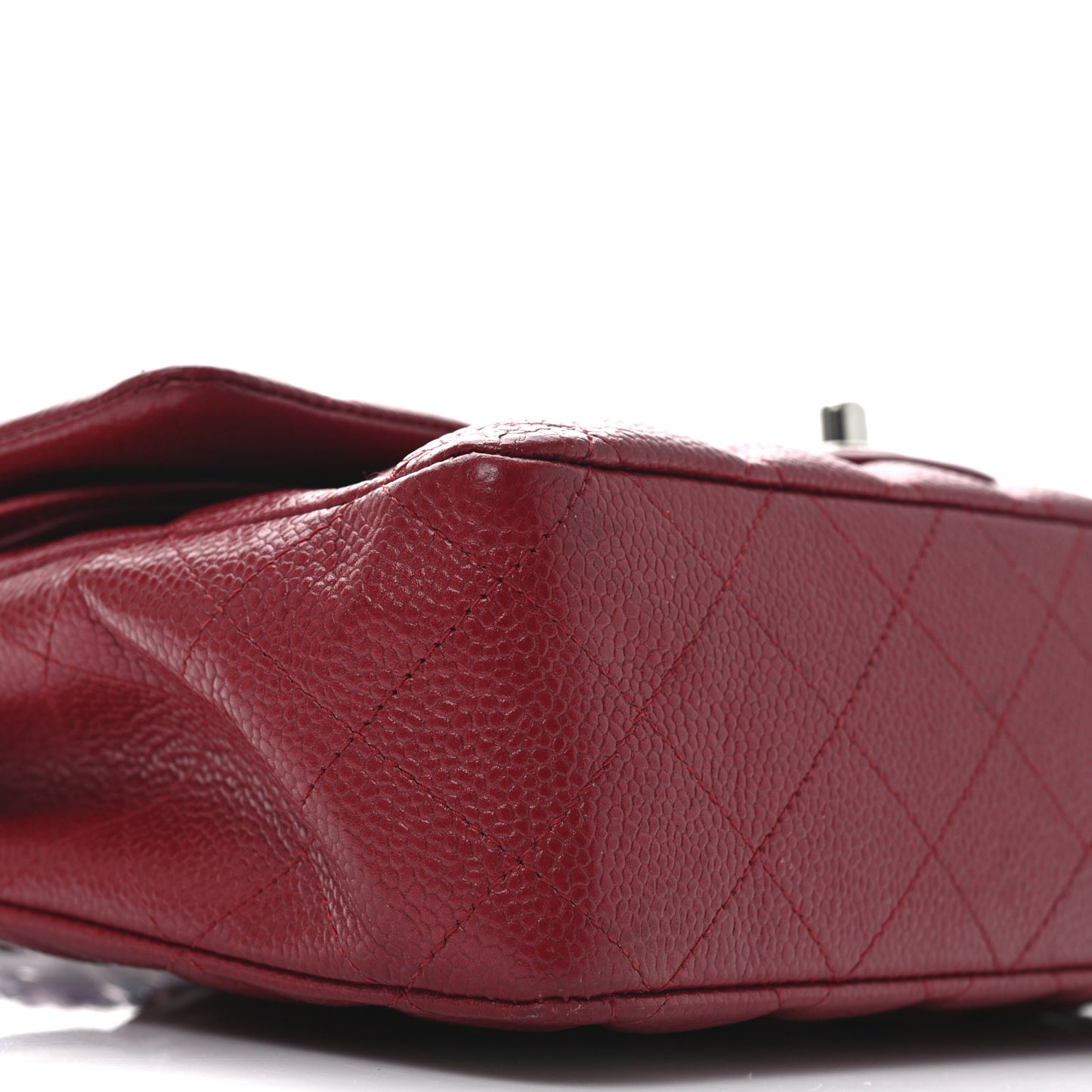 Caviar Quilted Medium Double Flap Red