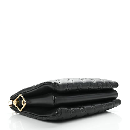 Louis Vuitton Lambskin Embossed Monogram Coussin PM Black 4 of 10