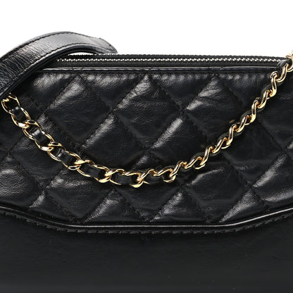 Chanel Aged Calfskin Quilted Small Gabrielle Clutch With Chain Black 11 of 13