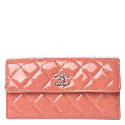 Chanel Patent Quilted Brilliant Large Flap Wallet Pink 1 of 10
