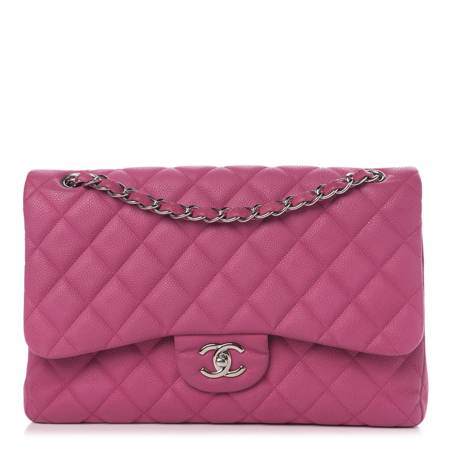 Chanel Iridescent Caviar Quilted Jumbo Double Flap Pink 1 of 9