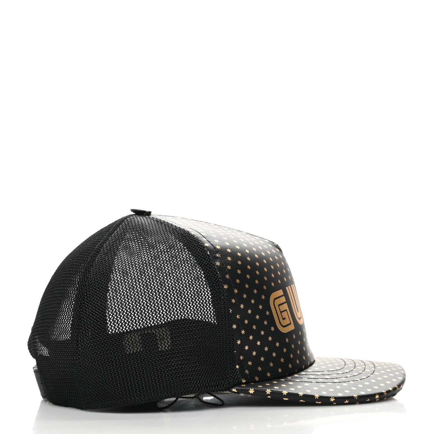 Gucci X SEGA Calfskin GUCCY Stars Baseball Hat L Black Gold 5 of 8