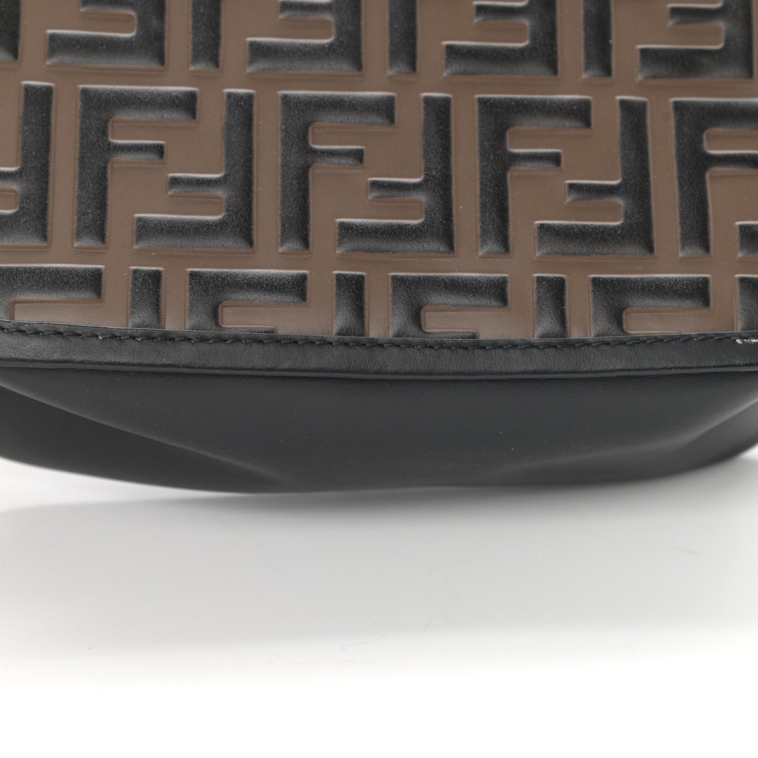 Fendi Vitello Century Bi-Color FF 1974 Embossed Mini Camera Case Maya Black 16 of 17