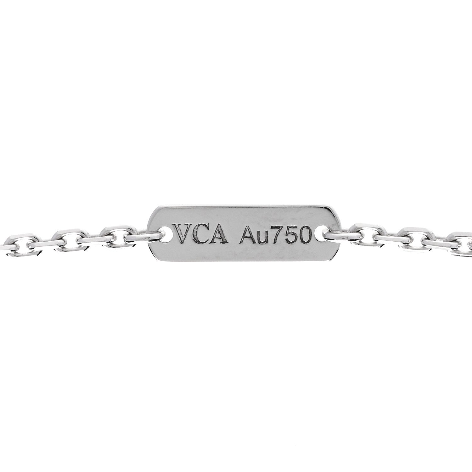 Van Cleef & Arpels 18K White Gold Mother of Pearl Vintage Alhambra Pendant Necklace 4 of 5