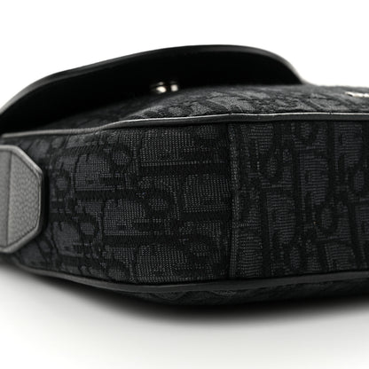 Christian Dior Grained Calfskin Oblique Mini Saddle Messenger Black 9 of 11