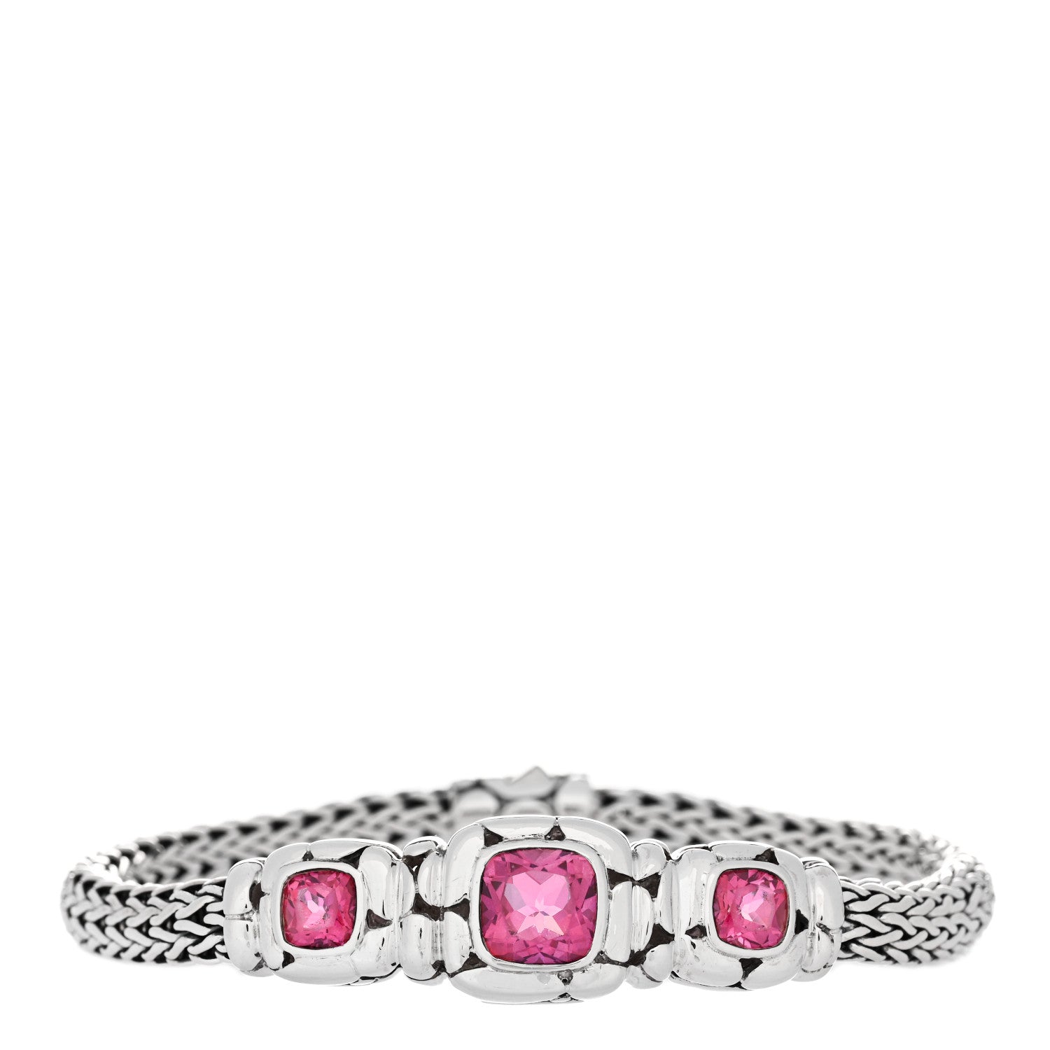 John Hardy Sterling Silver Pink Topaz Batu Kali Bracelet 1 of 4