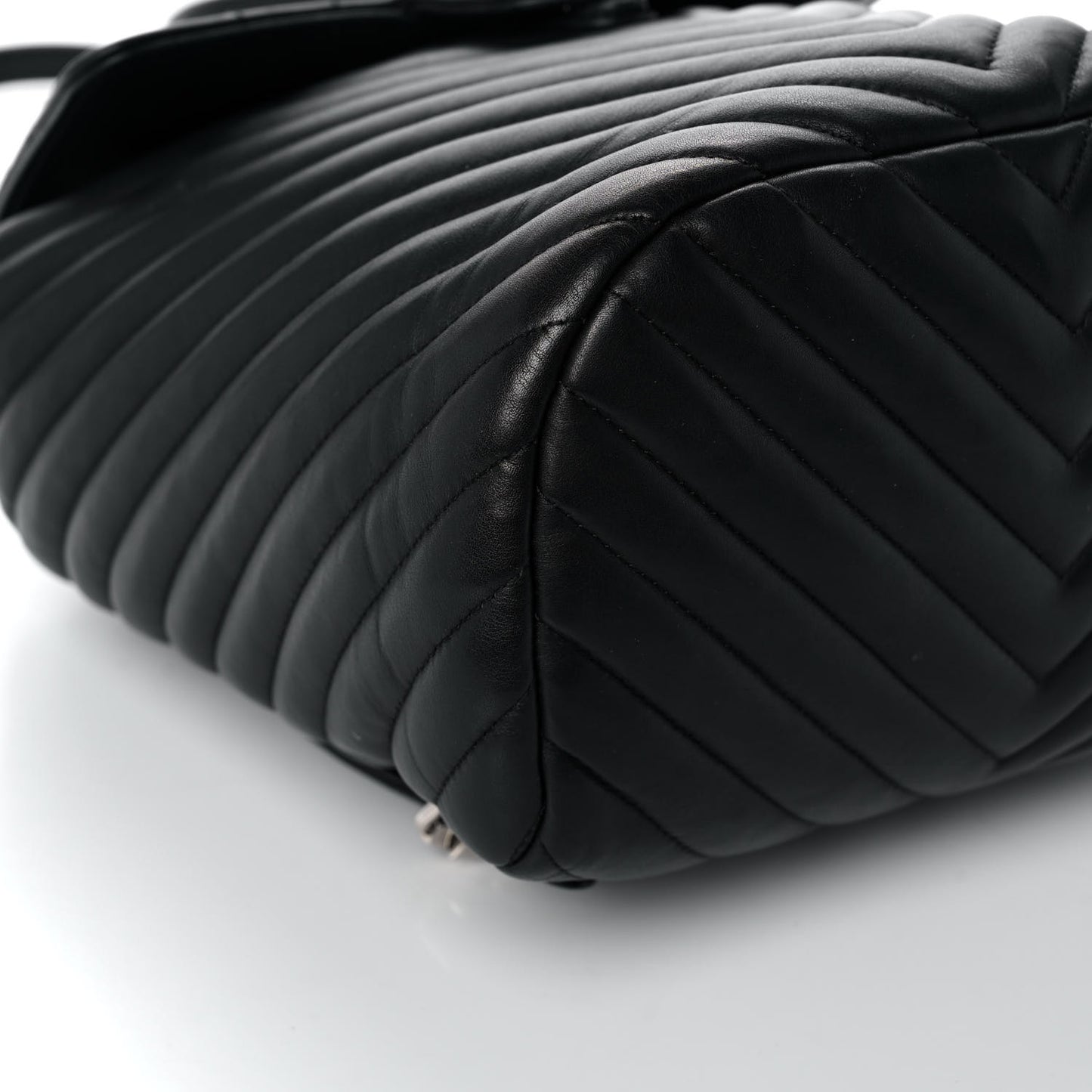 Calfskin Chevron Quilted Small Urban Spirit Backpack Black