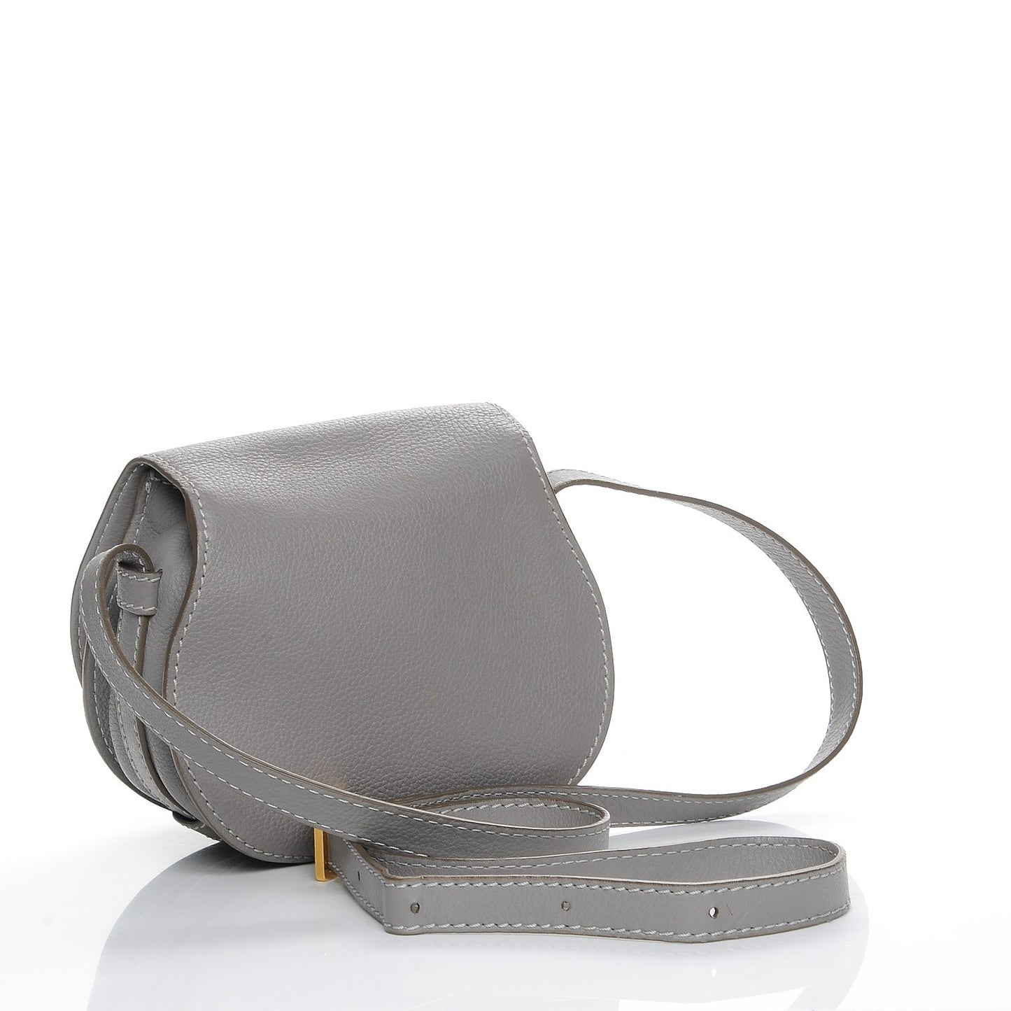 Calfskin Mini Marcie Round Crossbody Bag Cashmere Grey