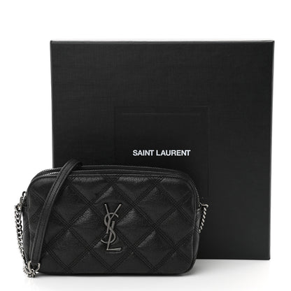 Saint Laurent Grained Lambskin Quilted Mini Becky Double Zip Bag Black 13 of 13
