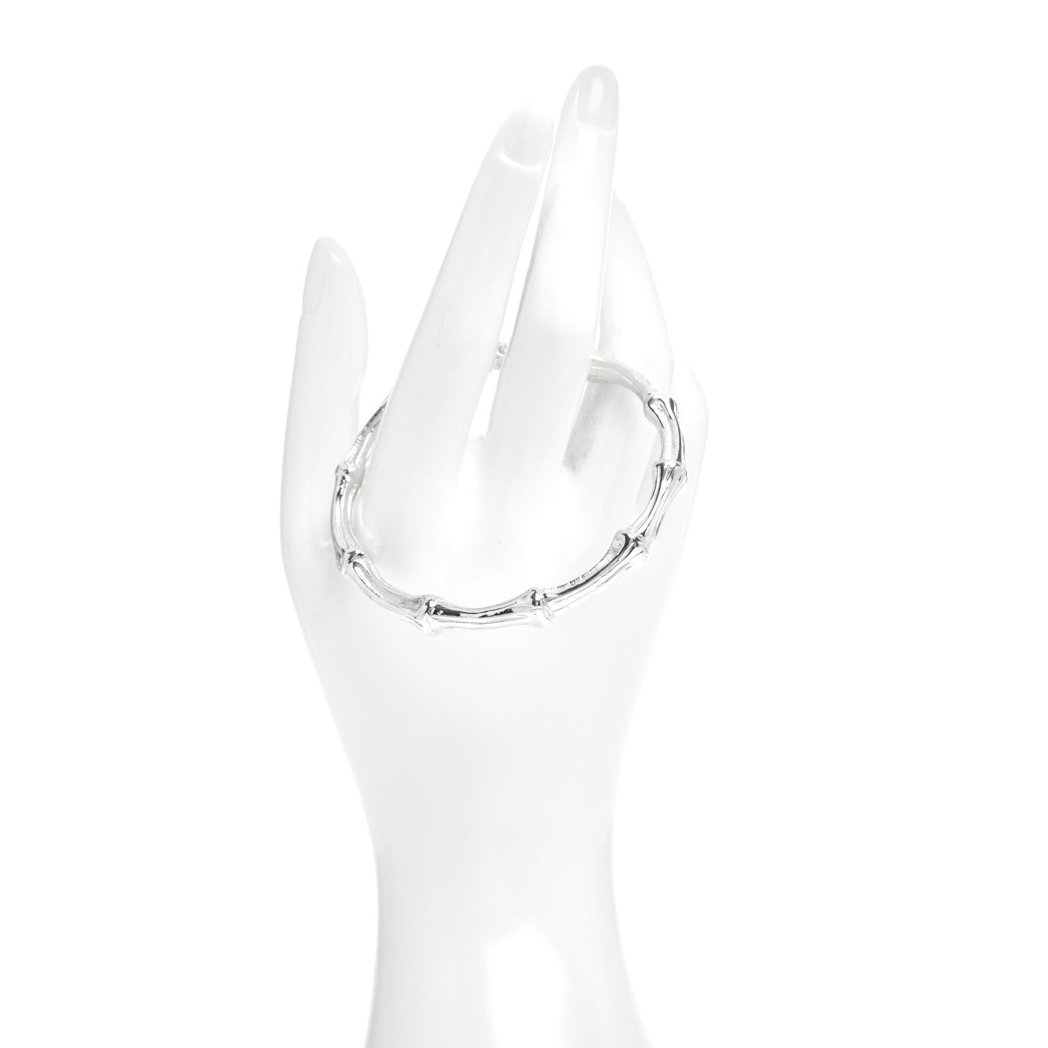Tiffany Sterling Silver Nature Bamboo Bangle Bracelet 2 of 4