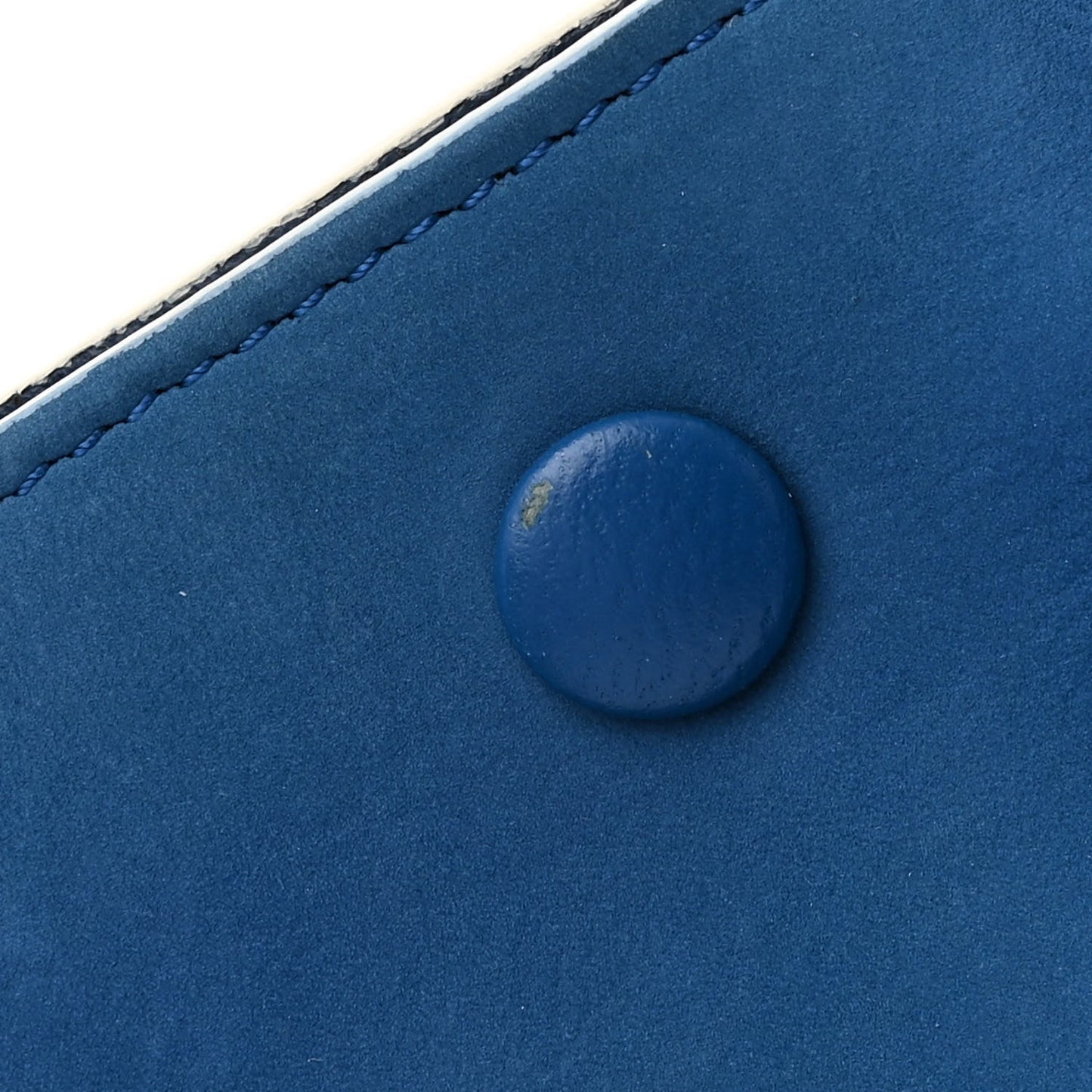 Drummed Calfskin Suede Small Trapeze  Blue