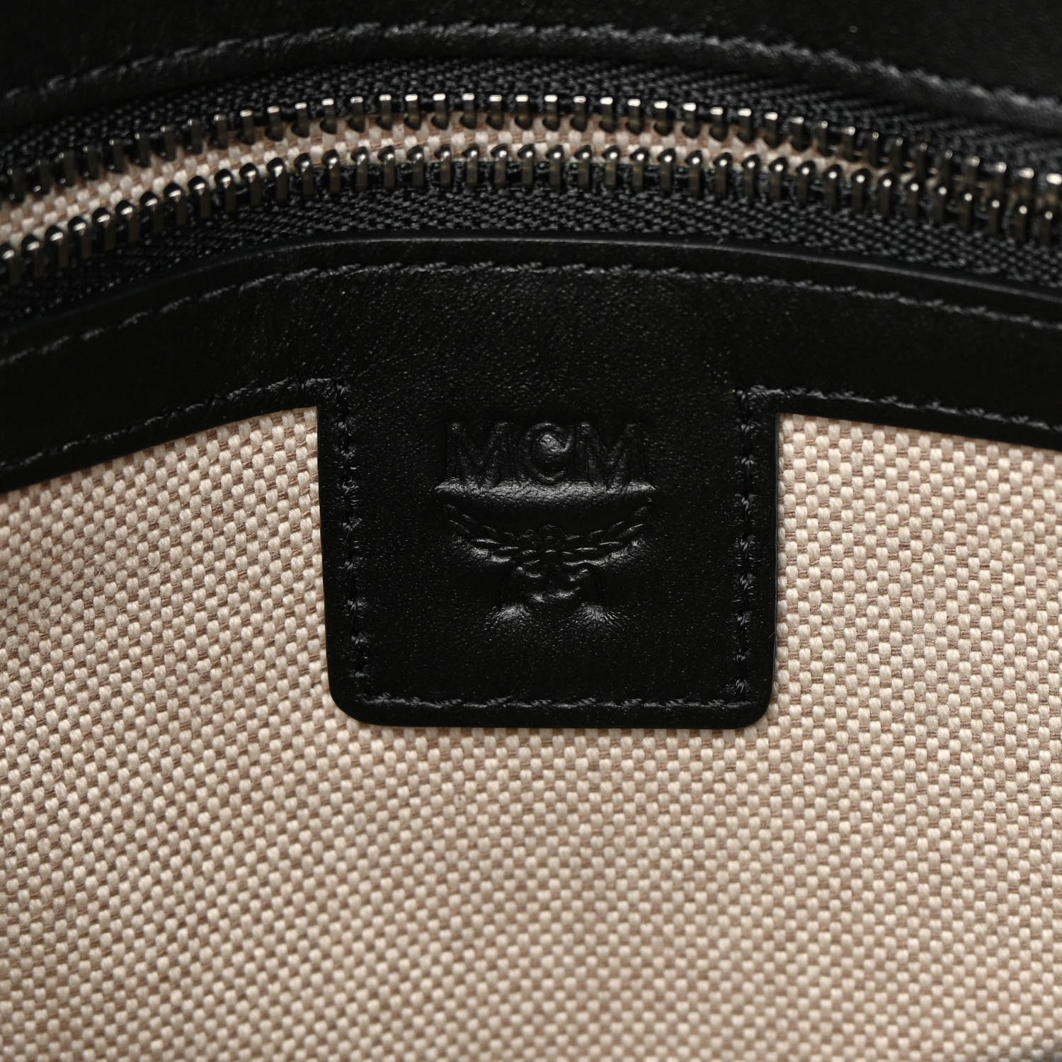 MCM Canvas Nappa Cubic Monogram Millie Crossbody Black White 6 of 13