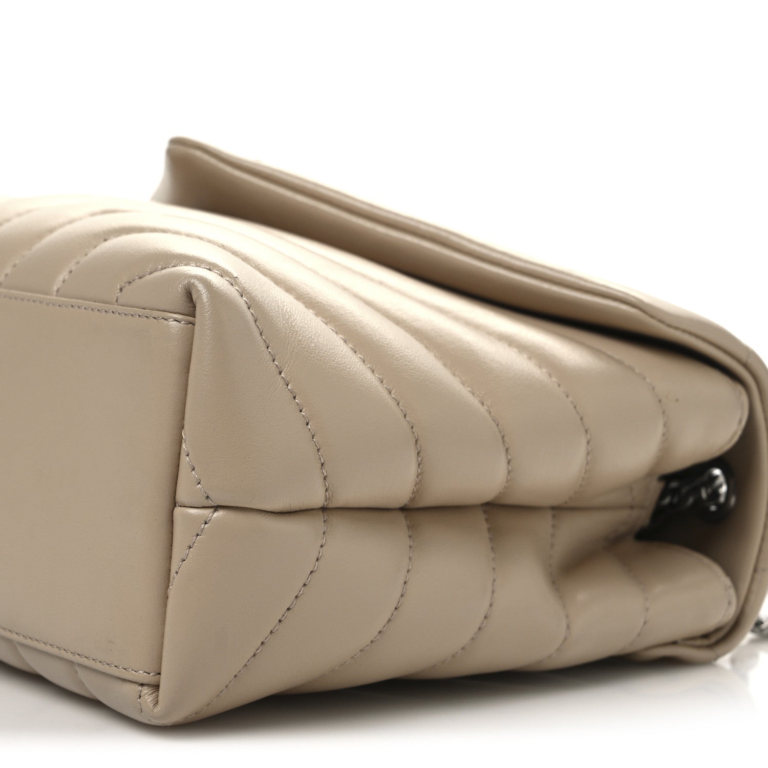 Saint Laurent Calfskin Y Quilted Monogram Small Loulou Chain Satchel Nude Powder 11 of 11