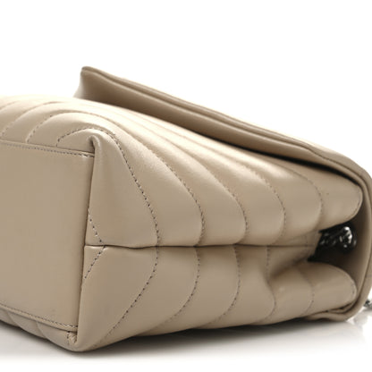 Saint Laurent Calfskin Y Quilted Monogram Small Loulou Chain Satchel Nude Powder 11 of 11