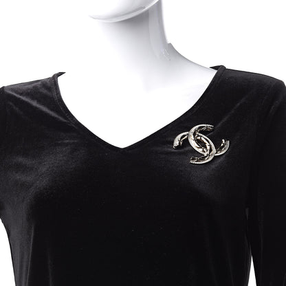Chanel Baguette Crystal Quilted Vintage Allure CC Brooch Gold 2 of 4