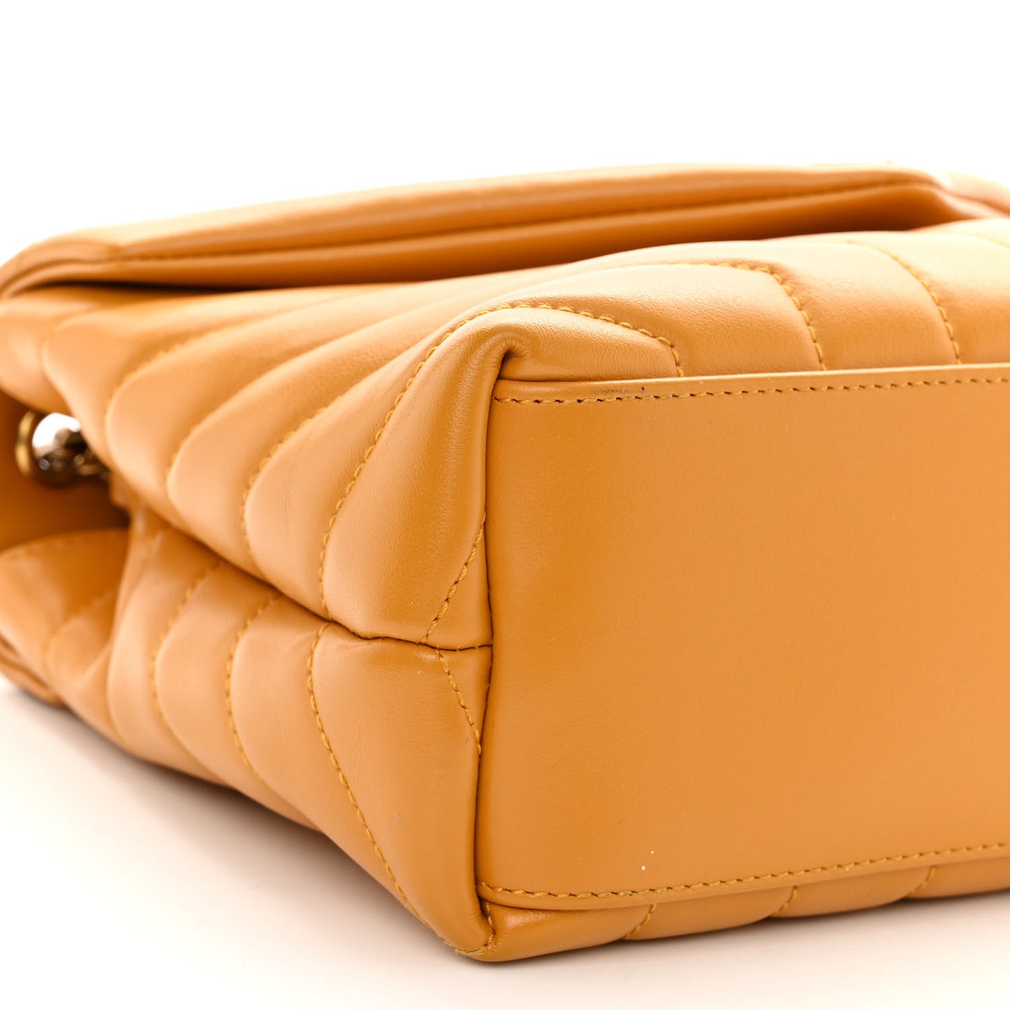 Calfskin Y Quilted Monogram Small Loulou Chain Satchel Cheddar
