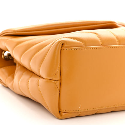 Saint Laurent Calfskin Y Quilted Monogram Small Loulou Chain Satchel Cheddar 8 of 9