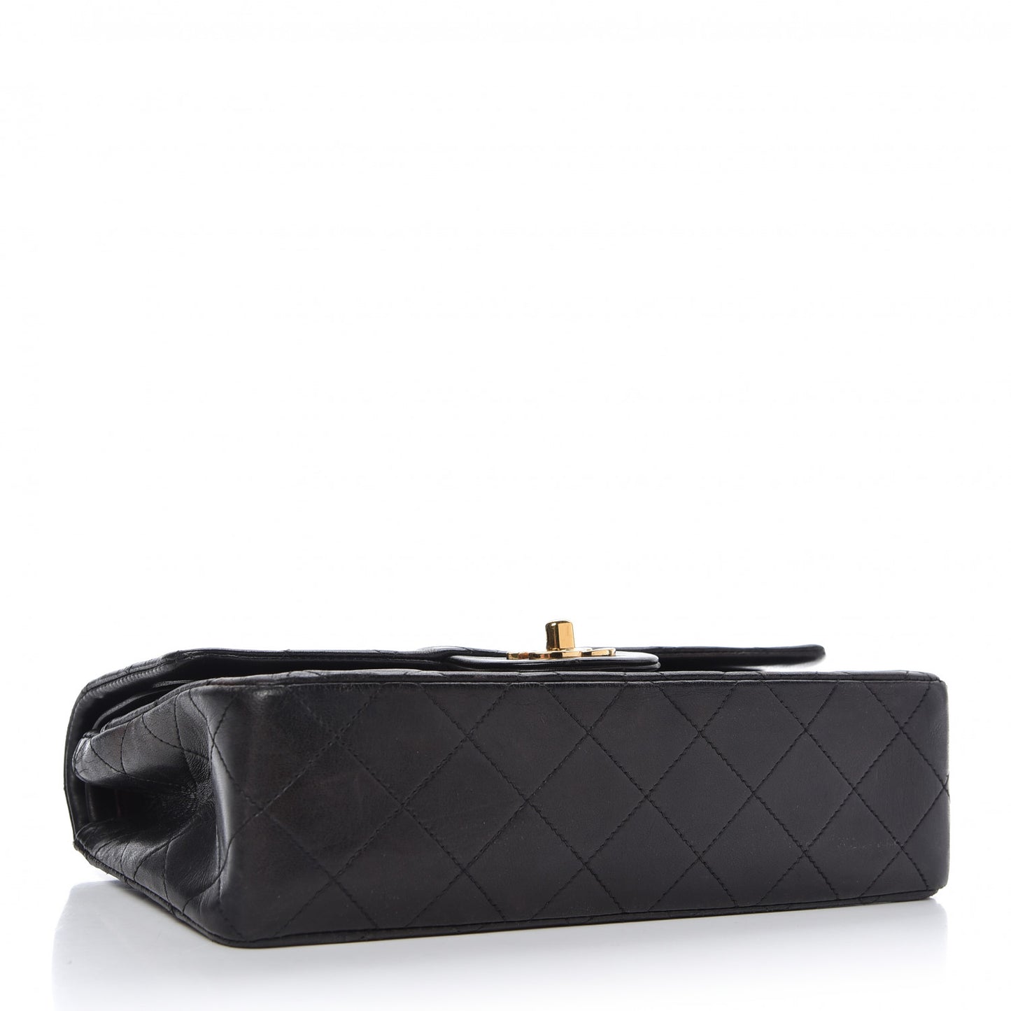 Lambskin Quilted Small Double Flap Black