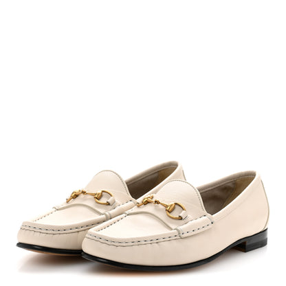 Gucci Betis Glamour Calfskin Womens 1953 Horsebit Loafers 37 Mystic White 4 of 11
