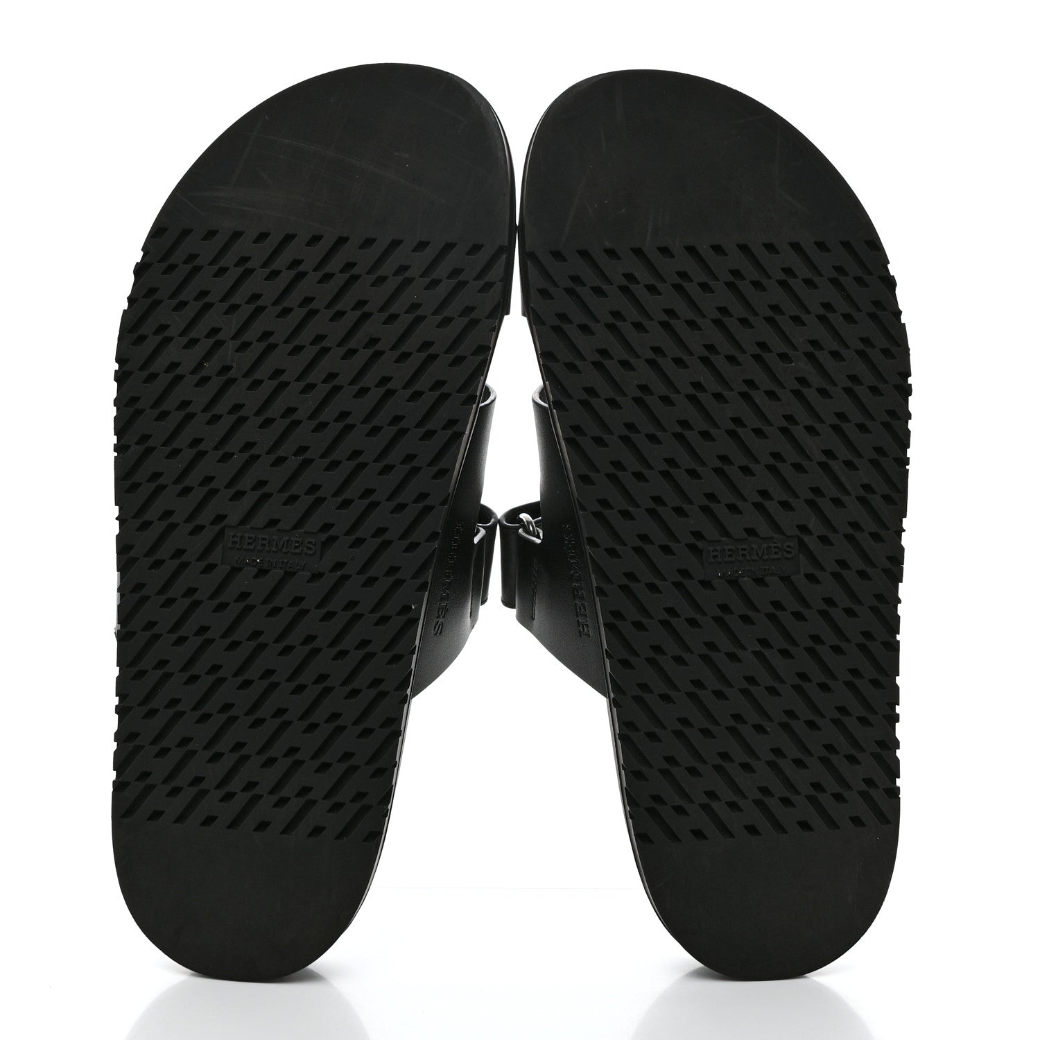 Hermes Calfskin Womens Chypre Sandals 38.5 Black 5 of 9