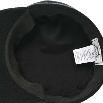 Hermes Wool Cashmere Cap 57 Black 7 of 8