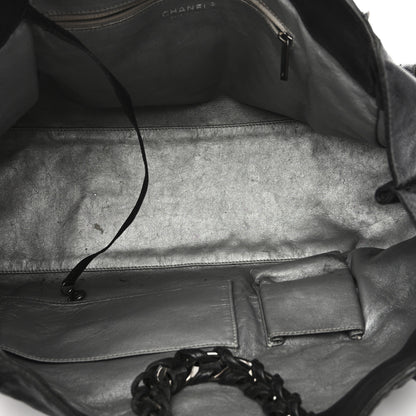 Chanel Glazed Calfskin East West Modern Chain Tote Black 5 of 15