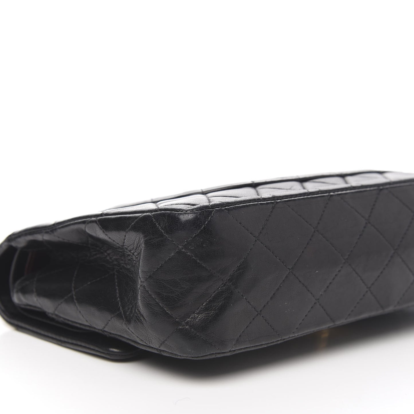 Lambskin Quilted Medium Double Flap Black