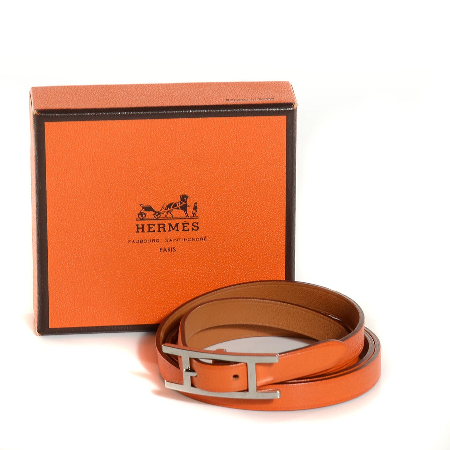 Swift Hapi 3MM Triple Tour Wrap Bracelet Small Orange