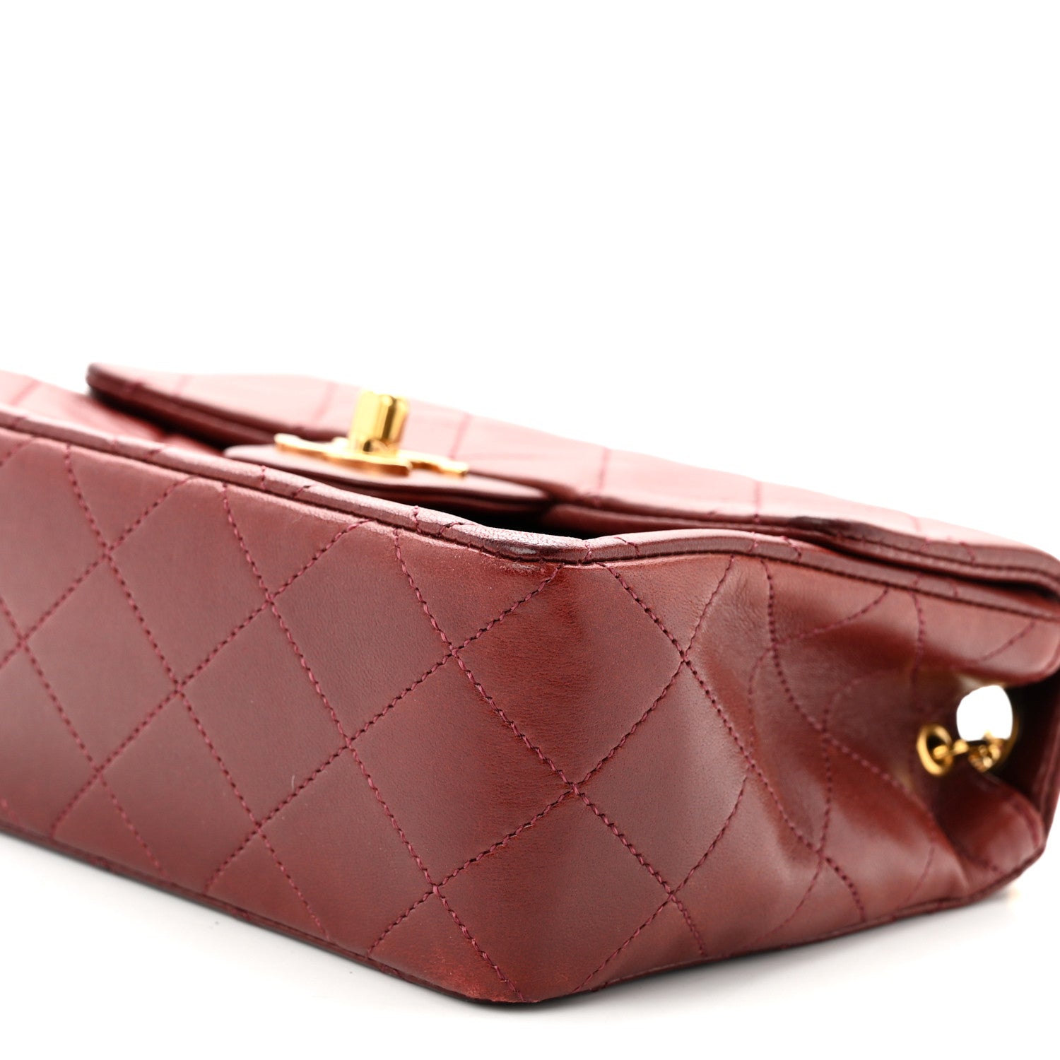 Chanel Lambskin Quilted Mini Square Flap Burgundy 11 of 11