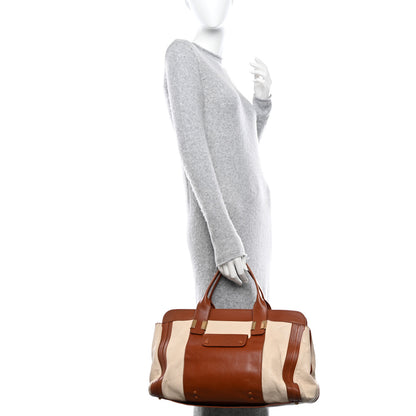 Chloe Calfskin Large Alice Satchel Husky White Tan 2 of 15