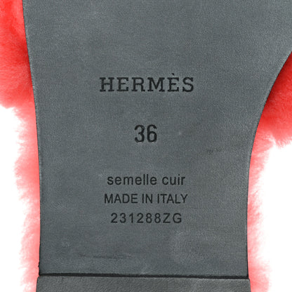 Hermes Woolskin Oran Sandals 36 Rose Du Desert 6 of 8