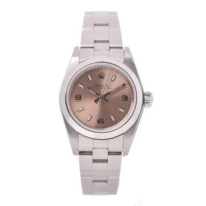 Rolex Stainless Steel 24mm Oyster Perpetual Watch Pink 67180 1 of 8