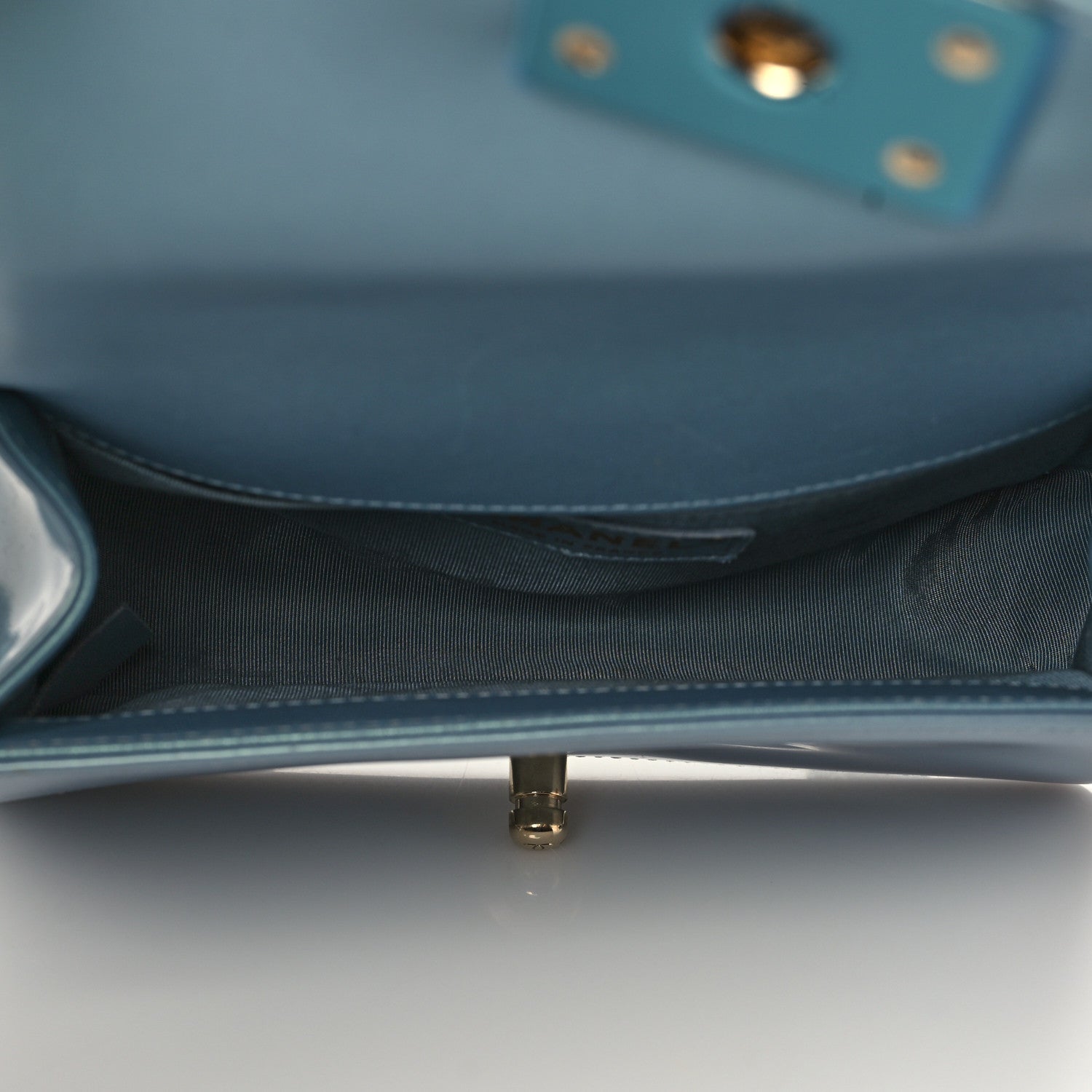 Chanel Iridescent Glazed Calfskin Quilted Small Boy Flap Light Blue 5 of 10
